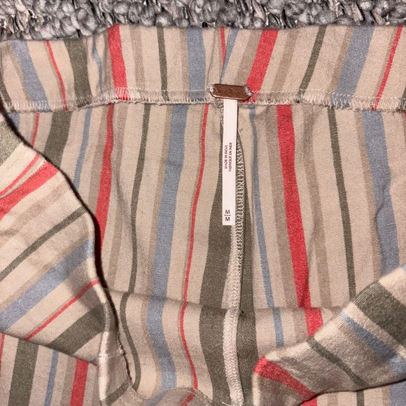 Free People Multicolor Striped Flare Pants MEDIUM NWOT summer weight stretch - Picture 2 of 2